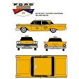 HO Mini Metals - 59' Ford Fairlane Yellow Cab