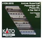N Kato Amtrak Superliner - Ph IVb Set A