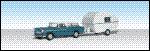 HO Thompson's Travelin' Trailer (Mid 50s Station Wagon w/2-Wheel Camper)