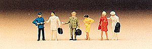 N Preiser painted figures - Passengers departing