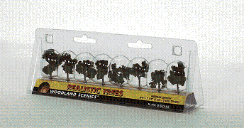 Ready Made "Realistic Trees Deciduous - Medium Green 3/4 to 1-1/4" pkg(8)