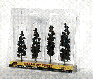 Ready Made "Realistic Trees" - Pines - Conifer Green 4 to 6" pkg(4)