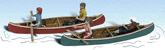 HO Woodland Scenics figures - Canoers