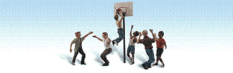 HO Woodland Scenics figures - Shootin Hoops