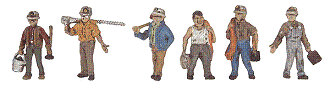 HO Woodland Scenics figures - Miners