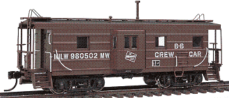 HO WKW Milwaukee Road RS Caboose - #980502