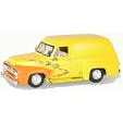 HO Athearn 1955 Ford F-100 - Panel Van Yellow/Flame