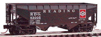 n Micro-Trains 33' 2 Bay Hopper, Reading
