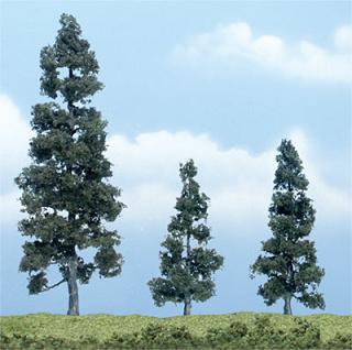 Woodland Scenics Premium Trees, Juniper, 1ea 5.37, 2.67, 3.5" (3)